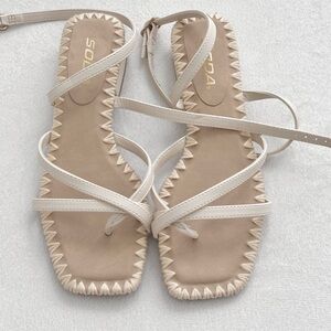 Soda Women's Beige Strappy Sandals